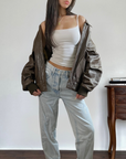 Mirage Leather Bomber