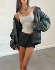Moores leather Bomber