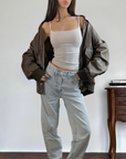 Mirage Leather Bomber