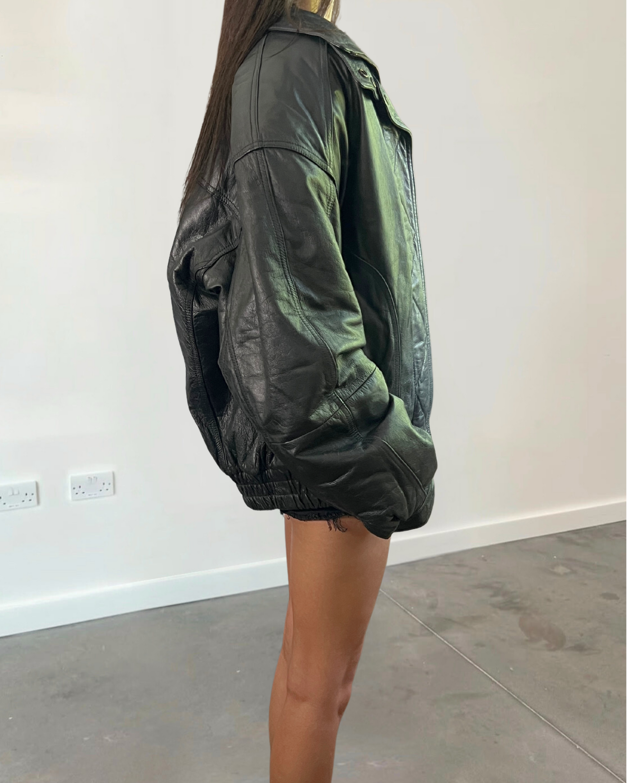 Moores leather Bomber