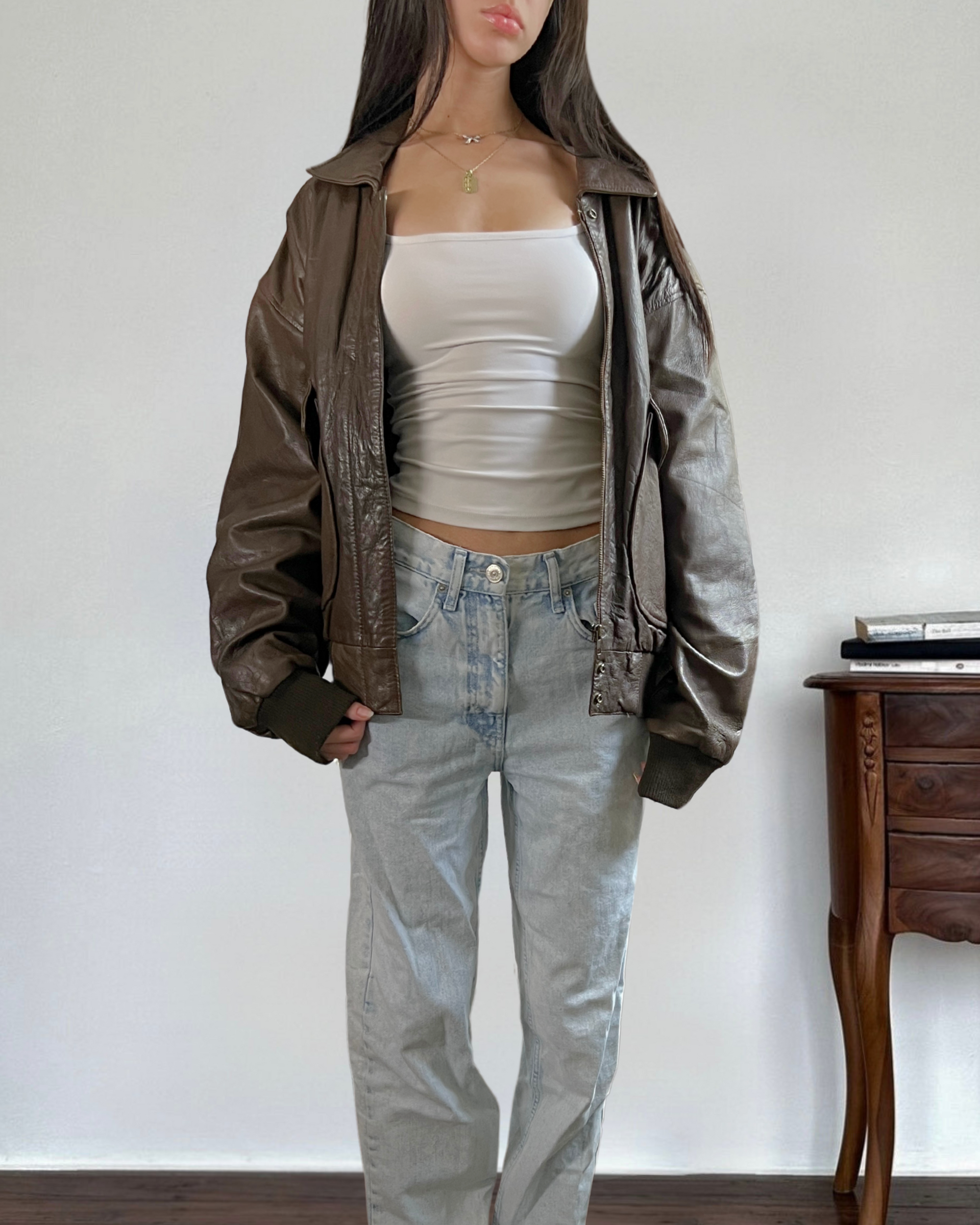 Mirage Leather Bomber