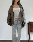 Mirage Leather Bomber