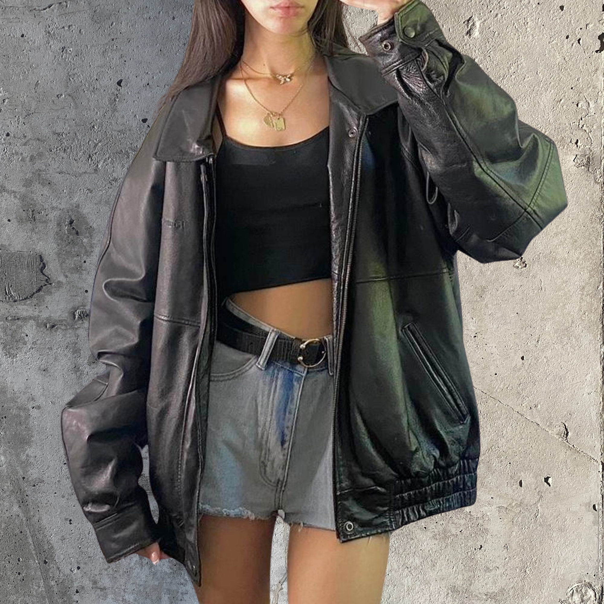 Amanati Leather Bomber