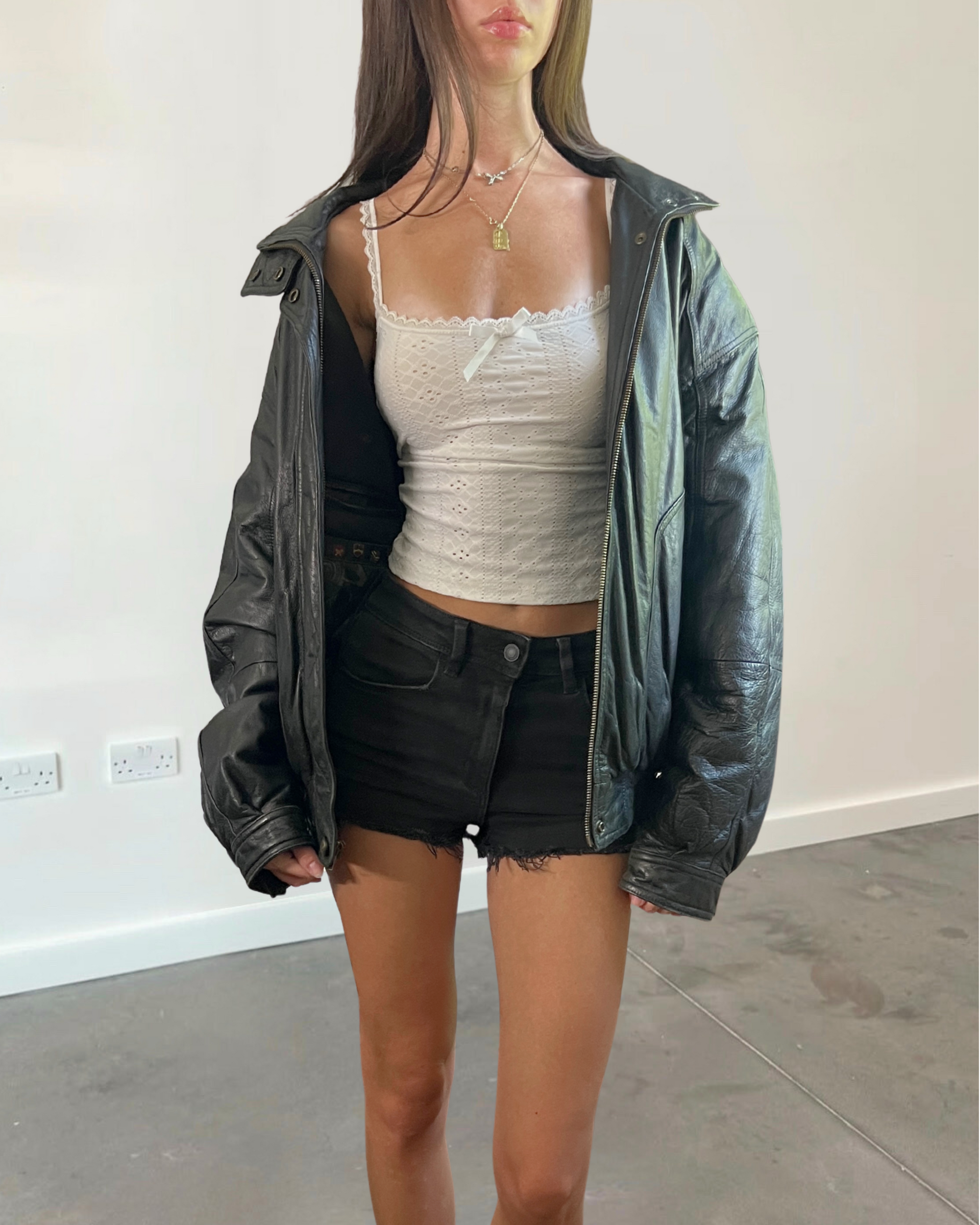 Moores leather Bomber