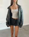 Moores leather Bomber