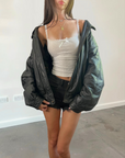 Moores leather Bomber