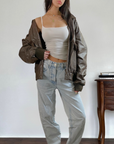 Mirage Leather Bomber