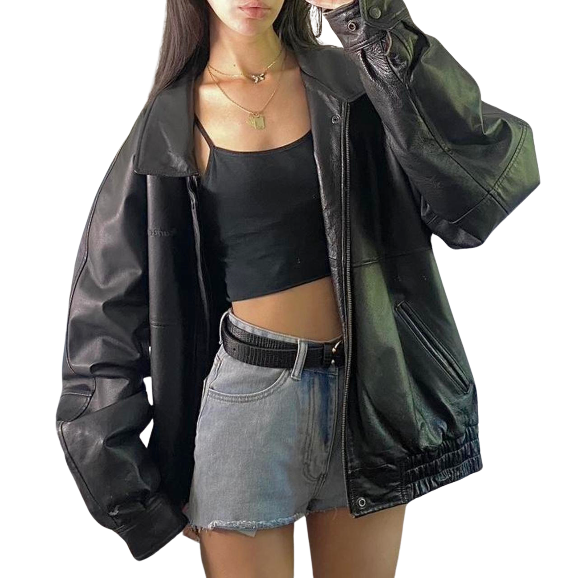 Amanati Leather Bomber