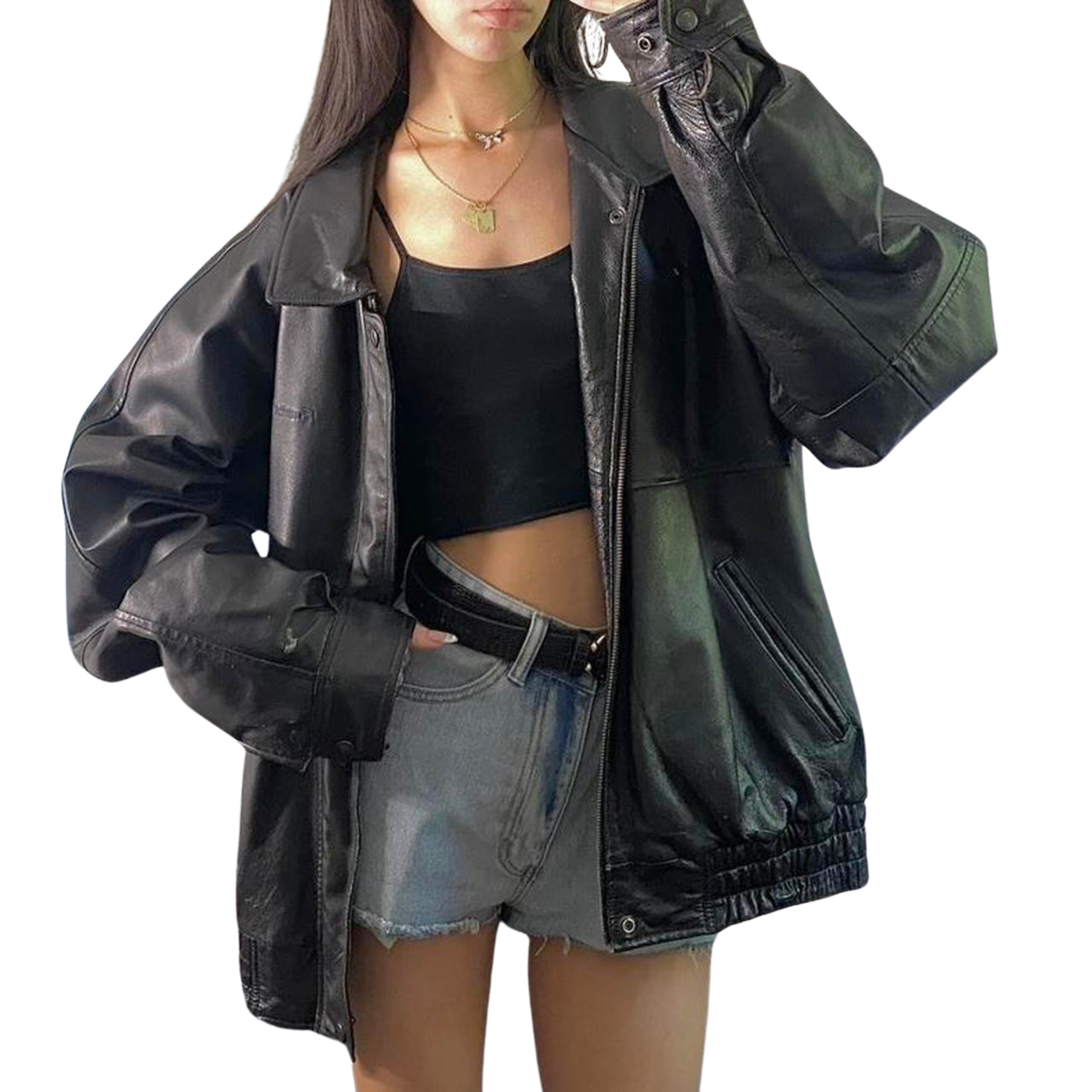 Amanati Leather Bomber