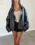 Mayon Leather Bomber