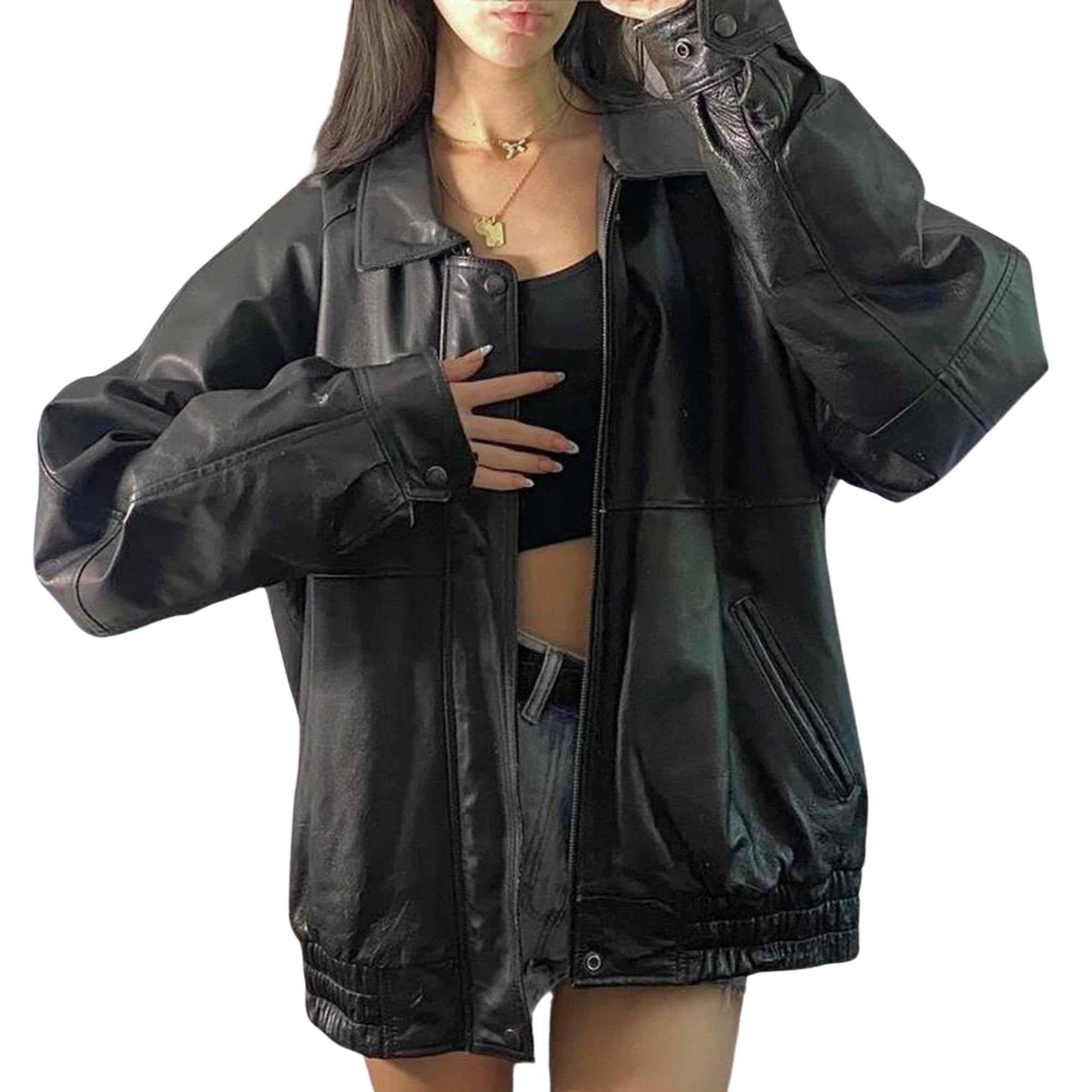 Amanati Leather Bomber