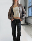 Elly Leather Bomber