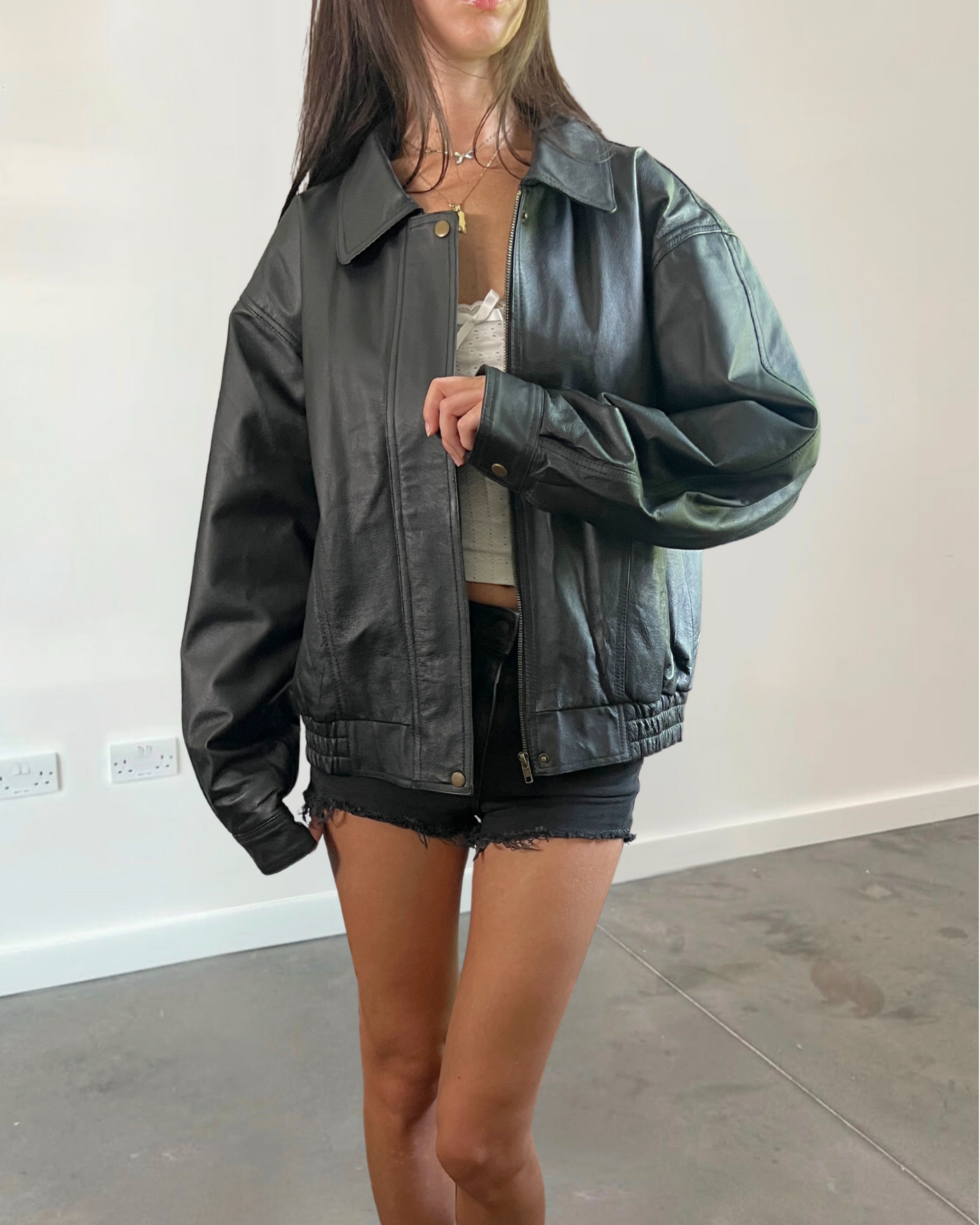 Mayon Leather Bomber