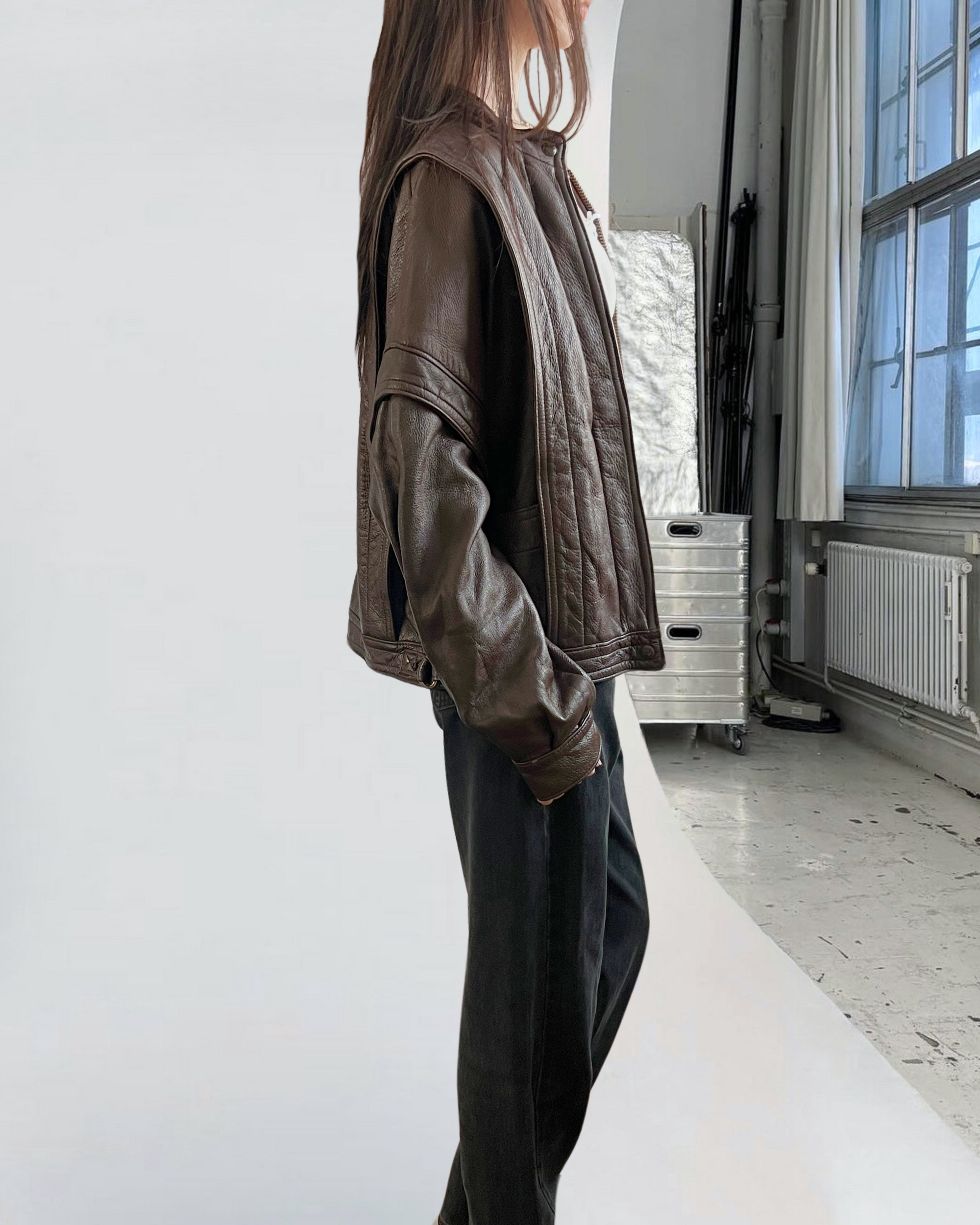 Elly Leather Bomber