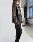 Elly Leather Bomber
