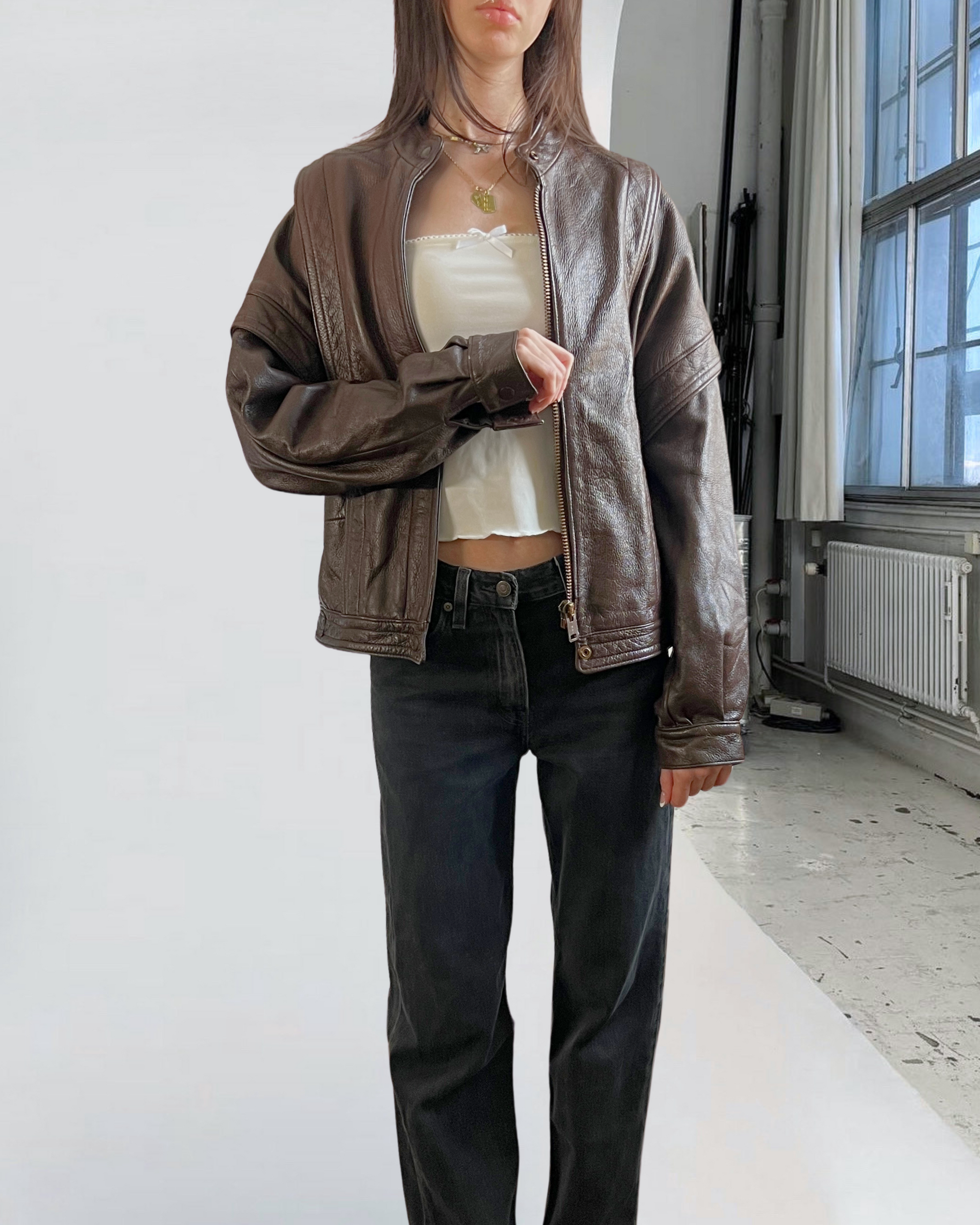 Elly Leather Bomber