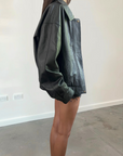 Mayon Leather Bomber