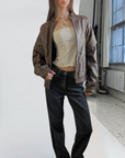 Elly Leather Bomber