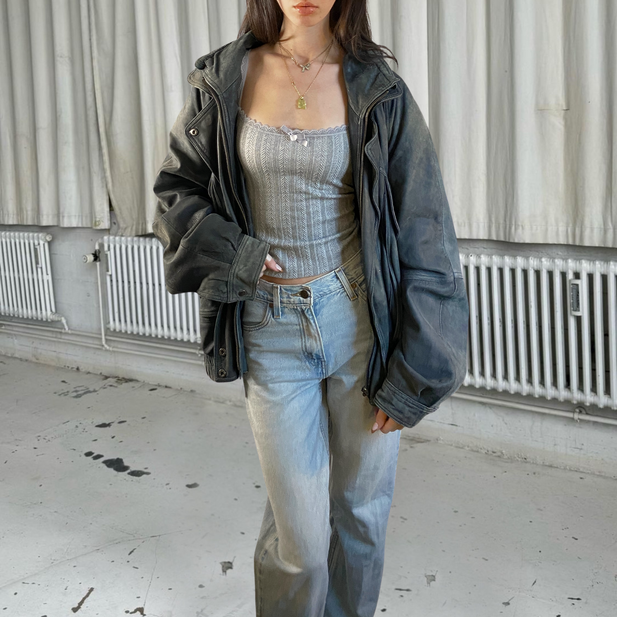 Grench Leather Bomber