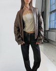 Elly Leather Bomber