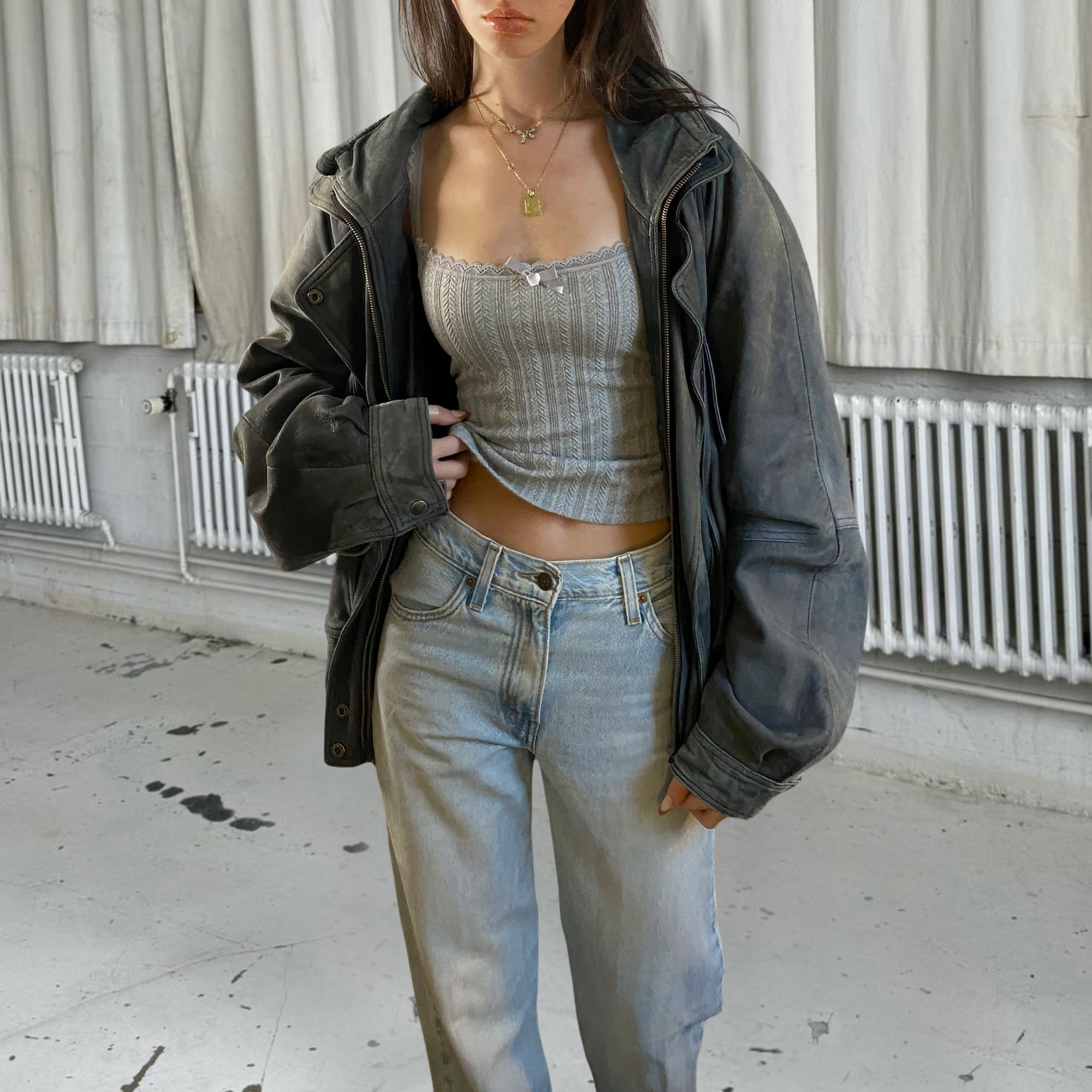 Grench Leather Bomber