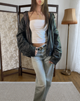 Carol Leather Bomber