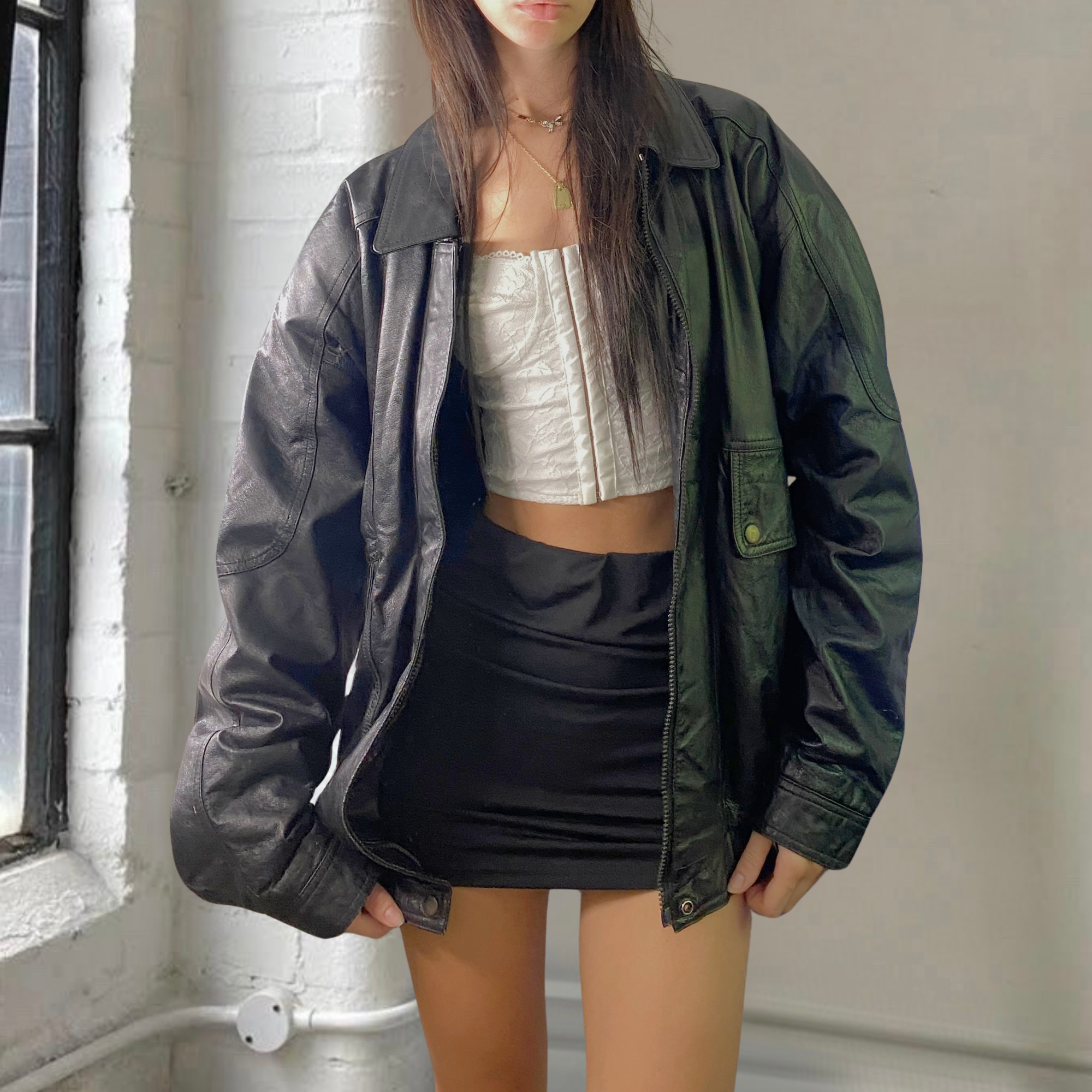 Midnight Leather Bomber