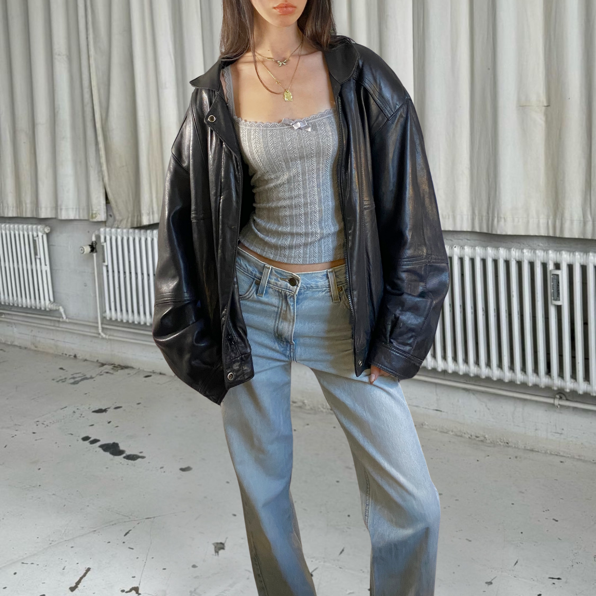 London Fog Leather Bomber