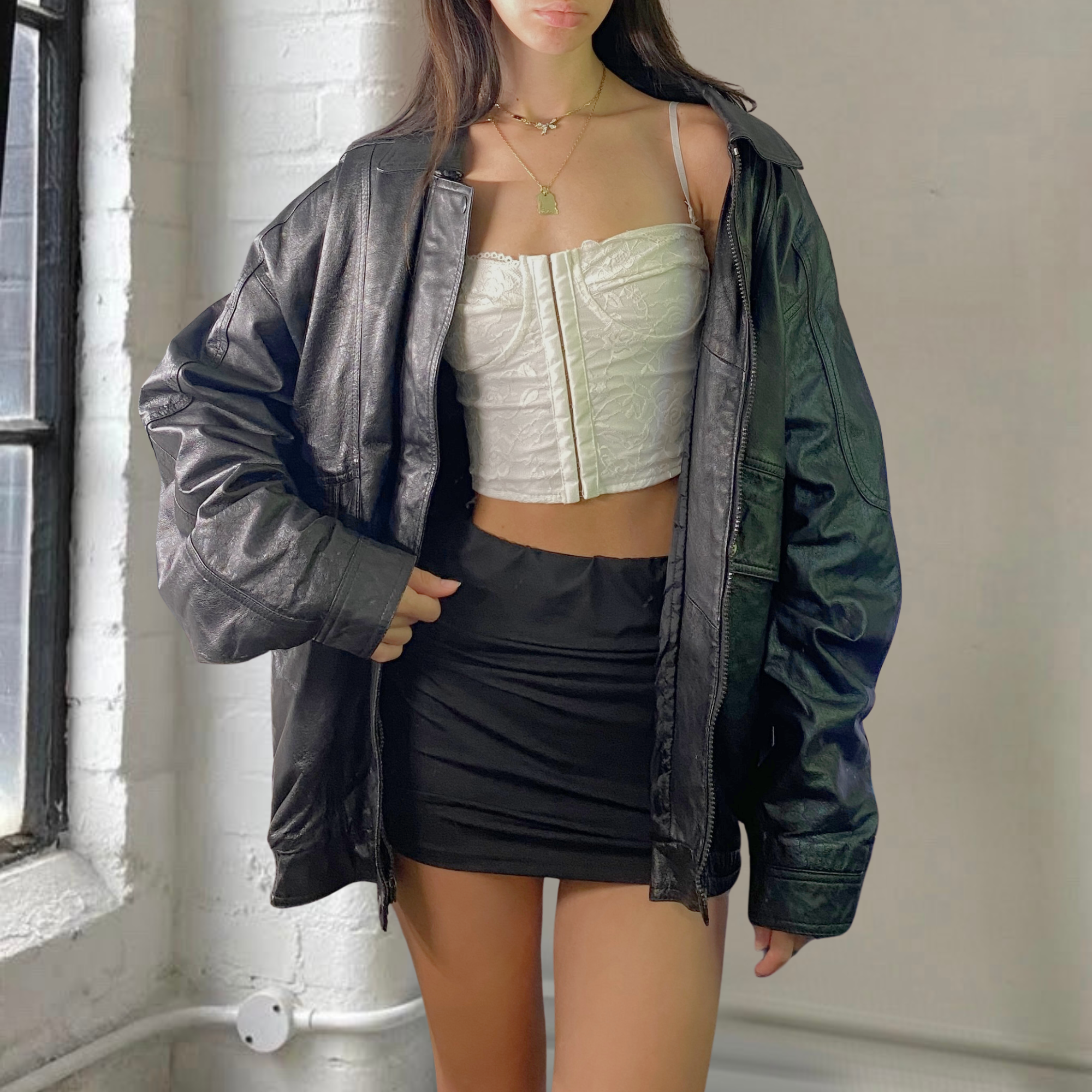 Midnight Leather Bomber
