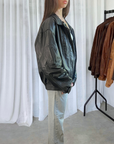 Funnel Leather Bomber