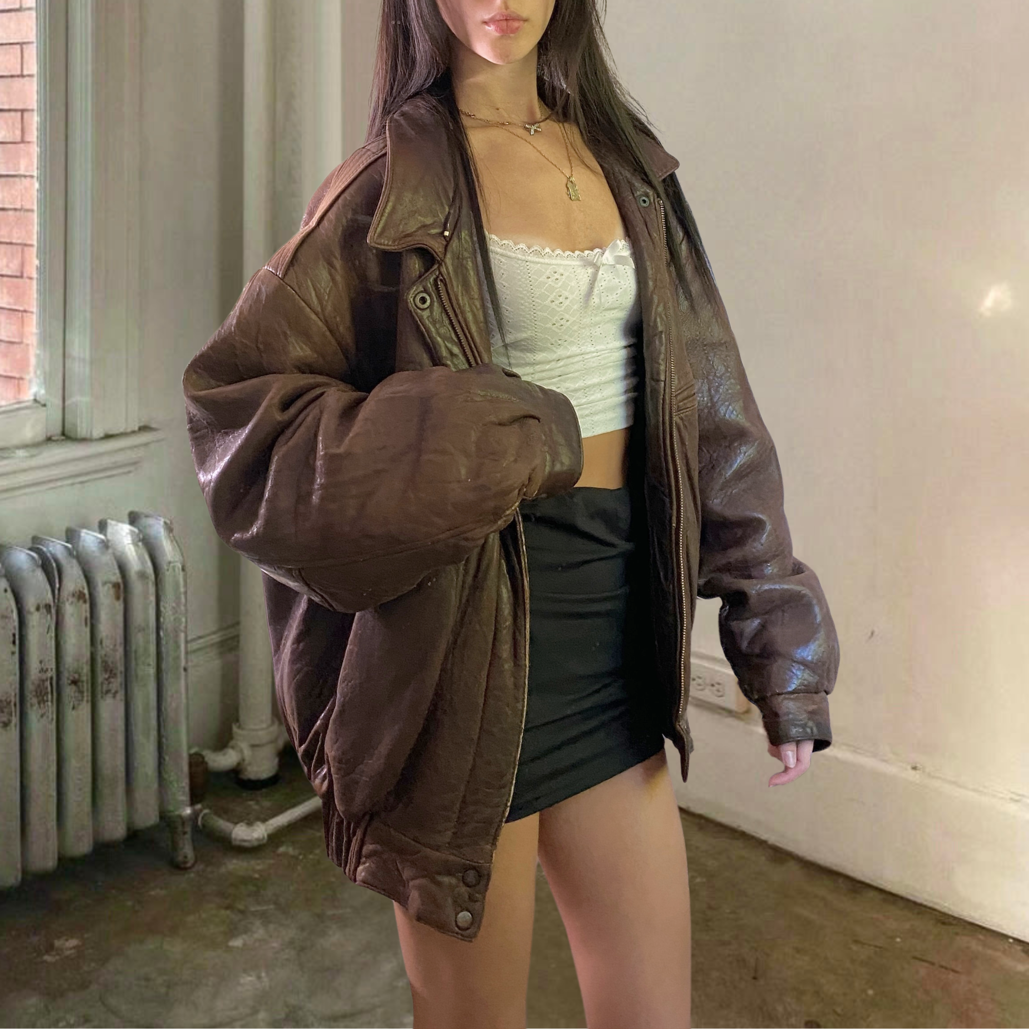 Bilermain Leather Bomber