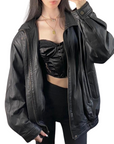 Pearl Leather Bomber