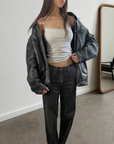 Retty Leather Bomber