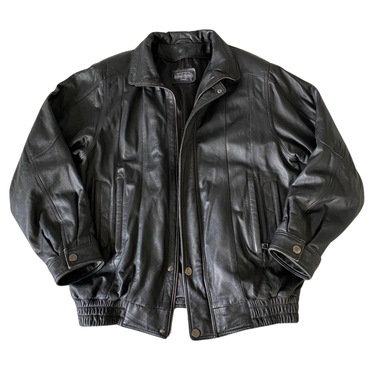 Pearl Leather Bomber