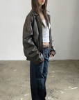 Bea Leather Bomber
