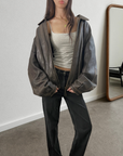 Courtney Leather Bomber