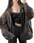 Christopher Rand Leather Bomber