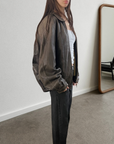 Courtney Leather Bomber