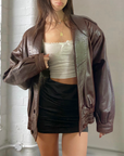 Fancy Leather Bomber