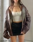 Fancy Leather Bomber