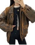 Dreamy Vintage Leather Bomber