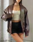 Fancy Leather Bomber