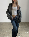 Posy Leather Bomber
