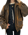 Dreamy Vintage Leather Bomber