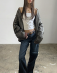 Willow Leather Bomber