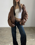 Lucy Leather Bomber