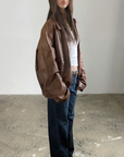 Lucy Leather Bomber