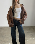 Lucy Leather Bomber