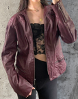 Plum Leather Jacket