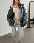 Riley Leather Bomber